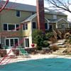 View from the pool and back of the house.