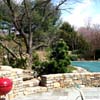 A view from the patio to the pool.